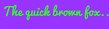 Image with Font Color 33FF33 and Background Color 9933FF